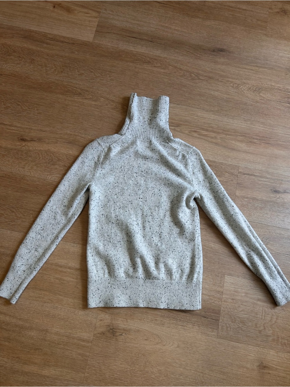 Lands' End Cream Speckled Turtleneck Sweater